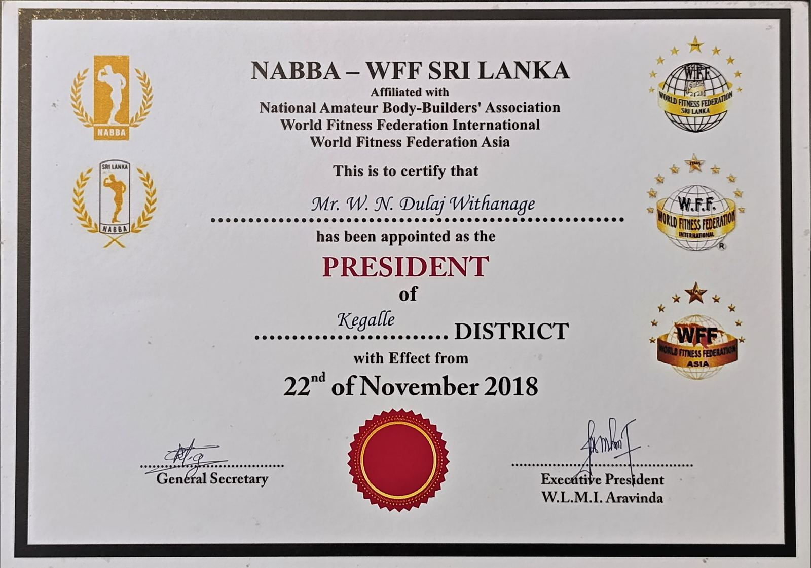Fitness Lovers LK Certificate 3